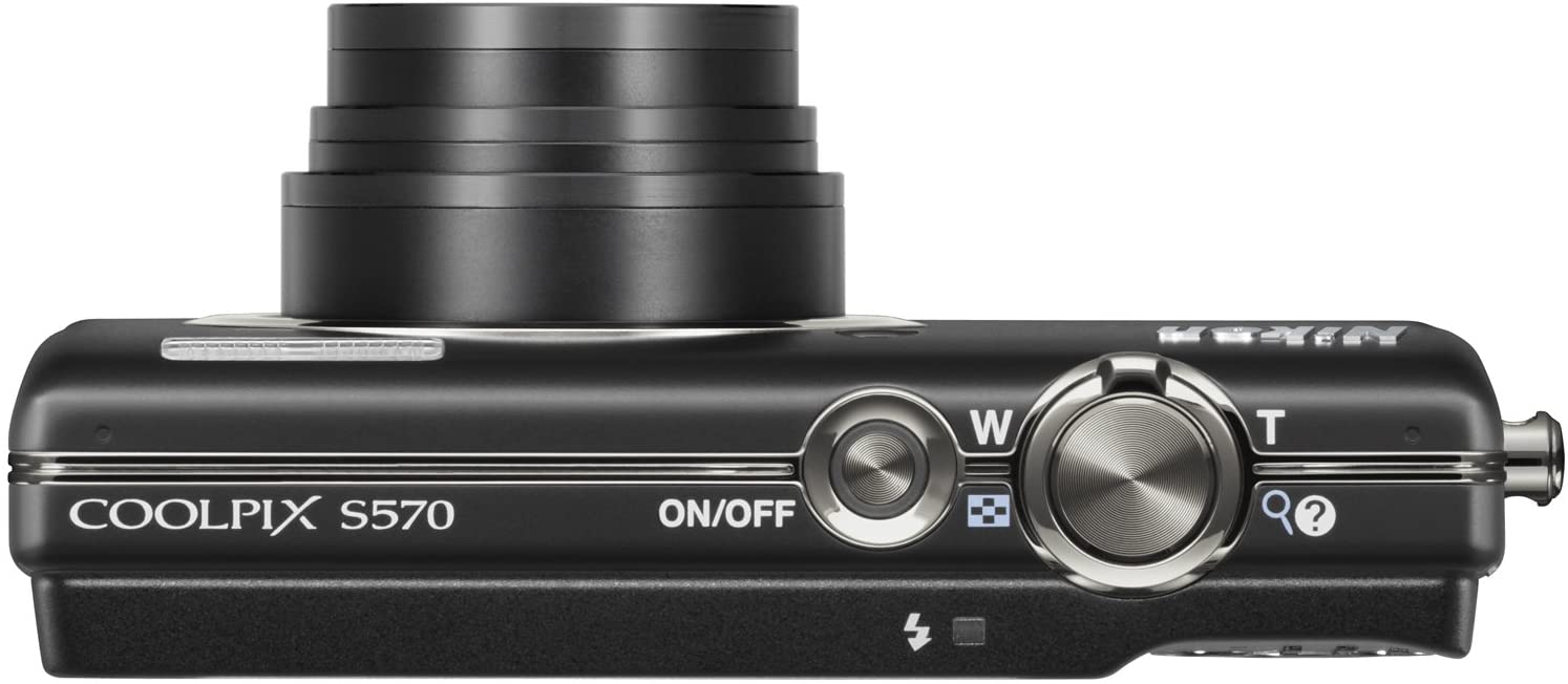 Nikon Coolpix S570 12MP Digital Camera with 5x Wide Angle Optical Vibration Reduction (VR) Zoom and 2.7-Inch LCD (Black) (OLD MODEL)
