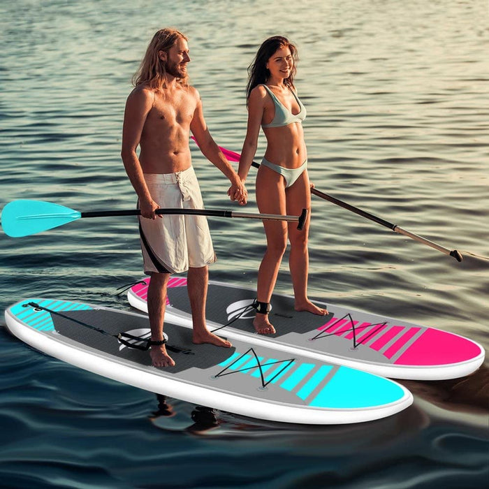 SereneLife Premium Inflatable Stand Up Paddle Board (6 Inches Thick) with SUP Accessories & Carry Bag | Wide Stance, Bottom Fin for Paddling, Surf Control