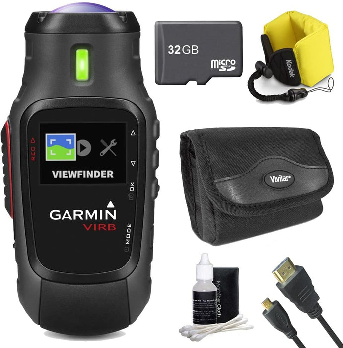 Garmin Virb Action Camera 010-01088-00 Ultimate Bundle with 32GB Micro SD Card, HDMI Cable, All in One Card Reader, Floating Strap, Carrying Case, and Lens Cleaning Kit