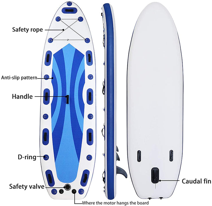 DANWJDP Stand Up Paddle Board 350×100×20cm Round Board Include Hand Pump, Paddle, Backpack, Coil Leash,Carry Bag, Repair Kit and Waterproof Case Whale