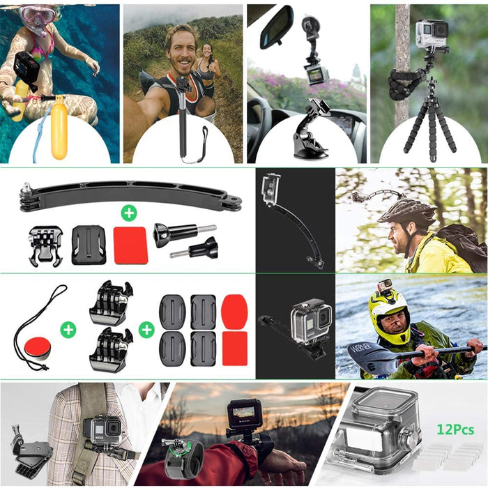 GoPro HERO9 Black with Hero 9 Action Accessory Bundle Kit Includes 2 Batteries, SanDisk Extreme 32GB microSDHC Memory Card, Floating Handle, Chest Mount + More!