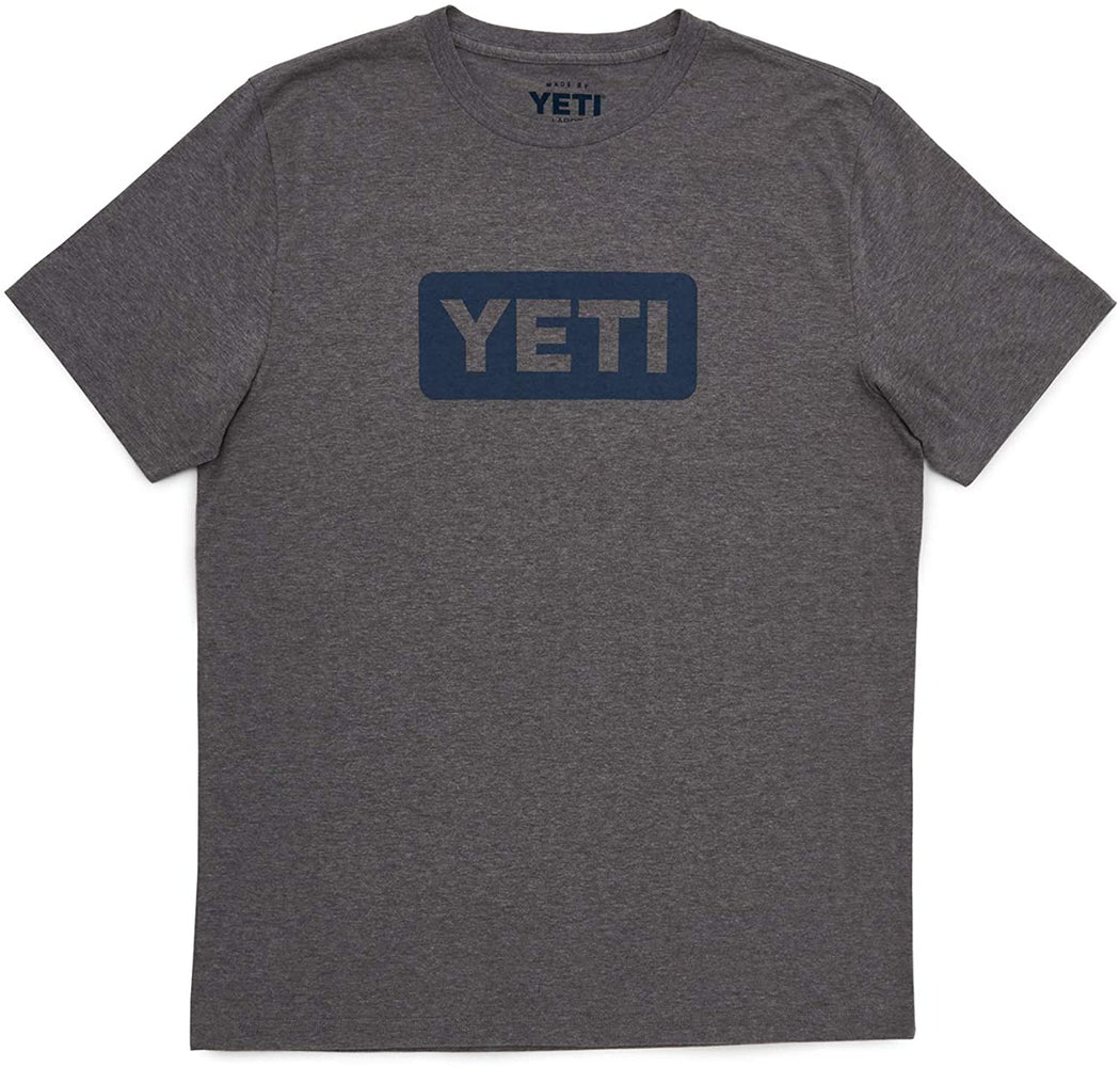 YETI Unisex Logo Badge Short Sleeve T-Shirt, Gray, Small