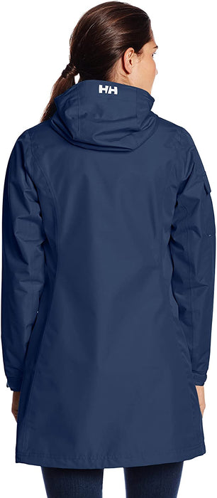 Helly Hansen Women's Long Belfast Lightweight Waterproof Windproof Breathable Raincoat Jacket with Hood