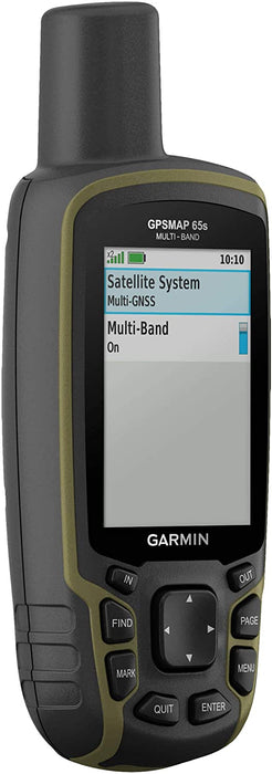 Garmin GPSMAP 65s, Button-Operated Handheld with Altimeter and Compass, Expanded Satellite Support, Multi-Band Technology and 2.6" Colour Display