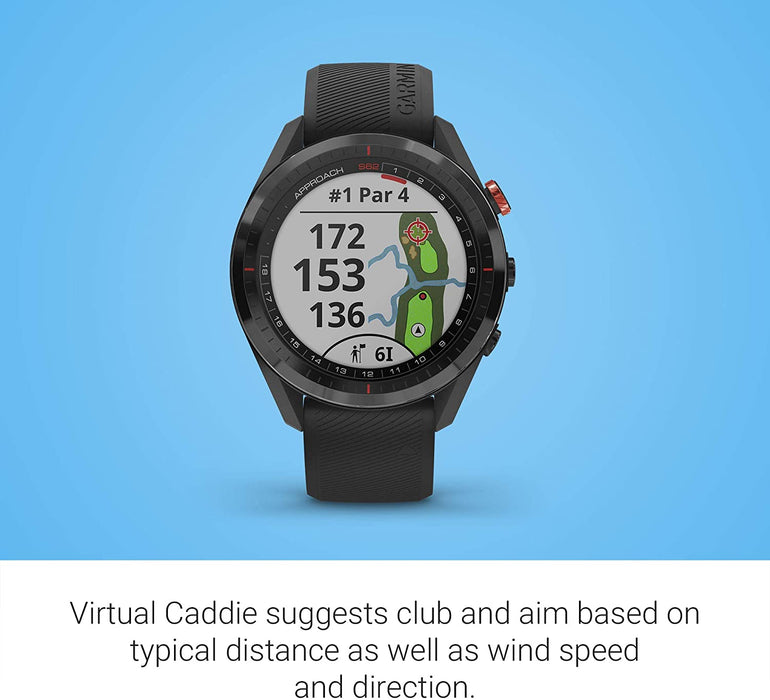 Garmin Approach S62, Premium Golf GPS Watch, Built-in Virtual Caddie, Mapping and Full Color Screen