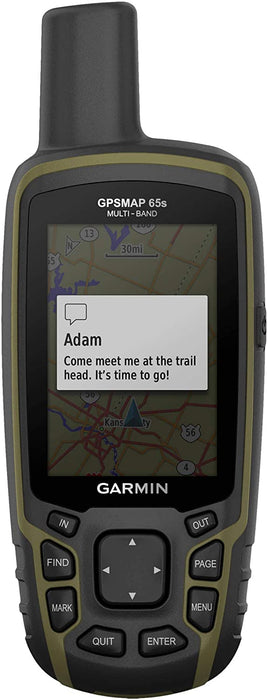 Garmin GPSMAP 65s, Button-Operated Handheld with Altimeter and Compass, Expanded Satellite Support, Multi-Band Technology and 2.6" Colour Display