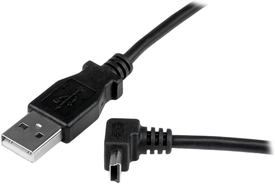 Garmin USB Cable, Frustration-Free Packaging & StarTech.com 1m Mini USB Cable Cord - A to Up Angle Mini B - Up Angled Mini USB Cable - 1x USB A (M), 1x USB Mini B (M) - Black (USBAMB1MU)