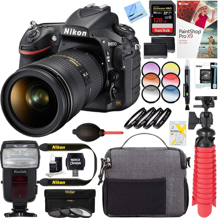 Nikon D810 FX-Format Digital SLR Camera (1556) + AF-S 24-120mm ED VR Lens Dual Battery Accessory Bundle