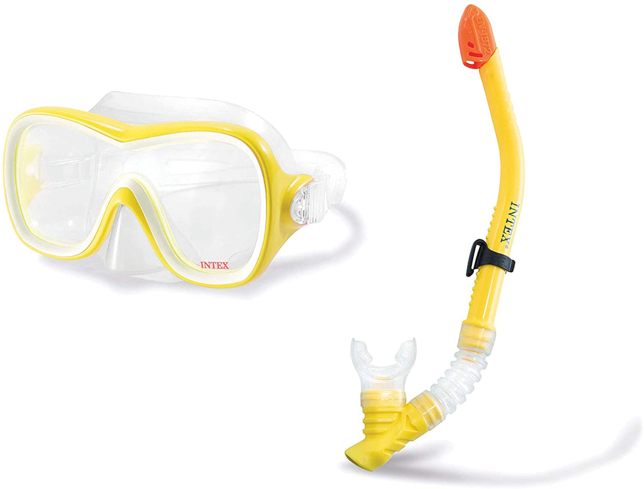 Intex 55647E Wave Rider Swim Set Mask & Snorkel, Yellow, 19.375 x 8.5 x 3.5 inches