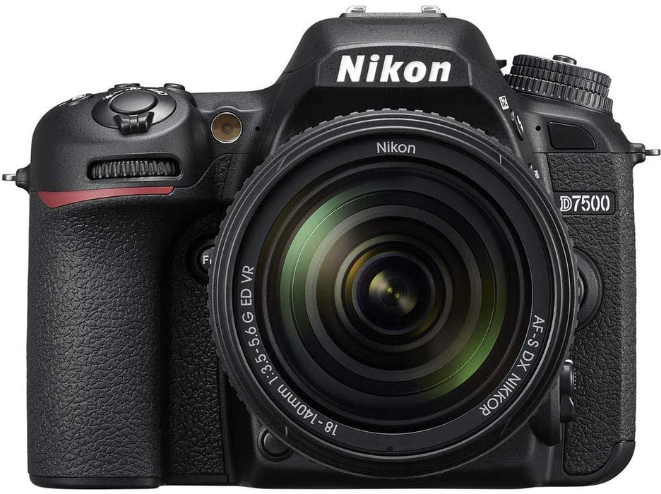 Nikon D7500 DSLR Camera w/ 18-140mm Lens (International Model) - 128GB - Case - EN-EL15 Battery - Sigma EF530 ST - AF135-400 F4.5-5.6 DG APO Lens Mount - 105mm f/2.8 EX DG OS HSM Macro Lens