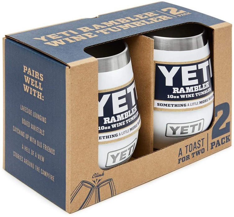 YETI Rambler 10 oz Wine Tumbler, Vacuum Insulated, Stainless Steel, 2 Pack