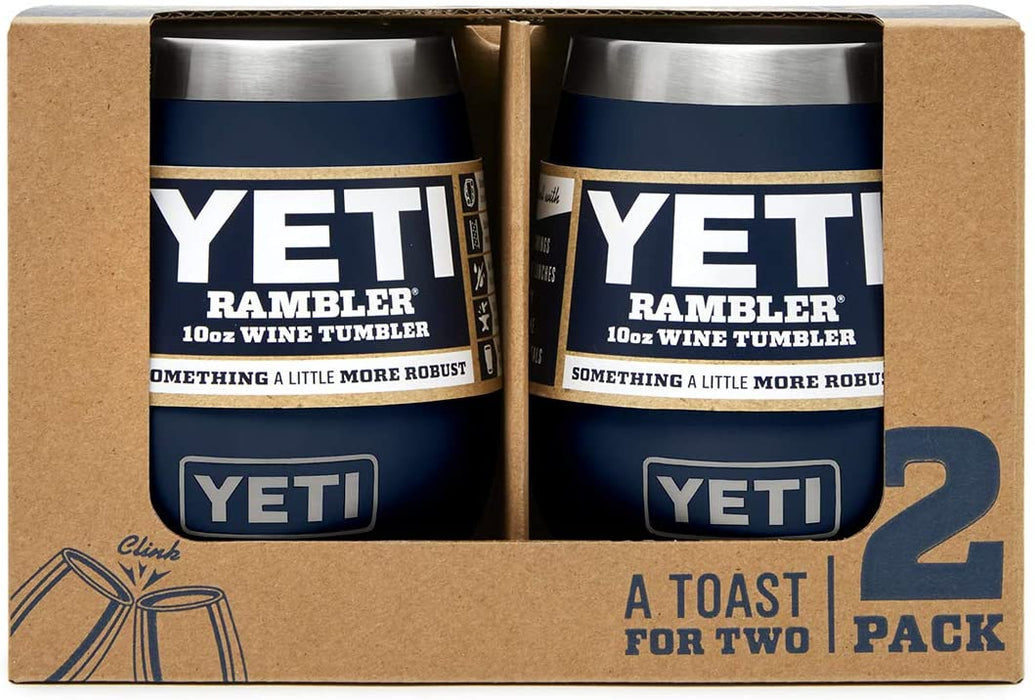 YETI Rambler 10 oz Wine Tumbler, Vacuum Insulated, Stainless Steel, 2 Pack