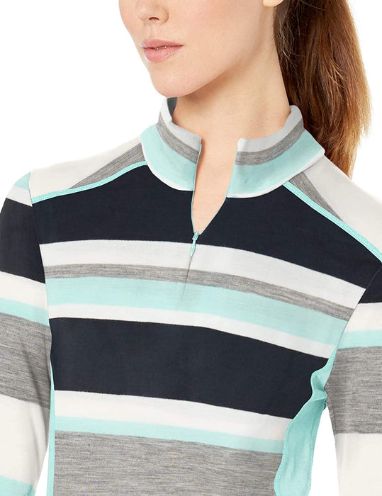 Helly-Hansen Womens Hh Merino Mid Graphic Print 1/2 Zip Lightweight Long-Sleeve Thermal Baselayer Top