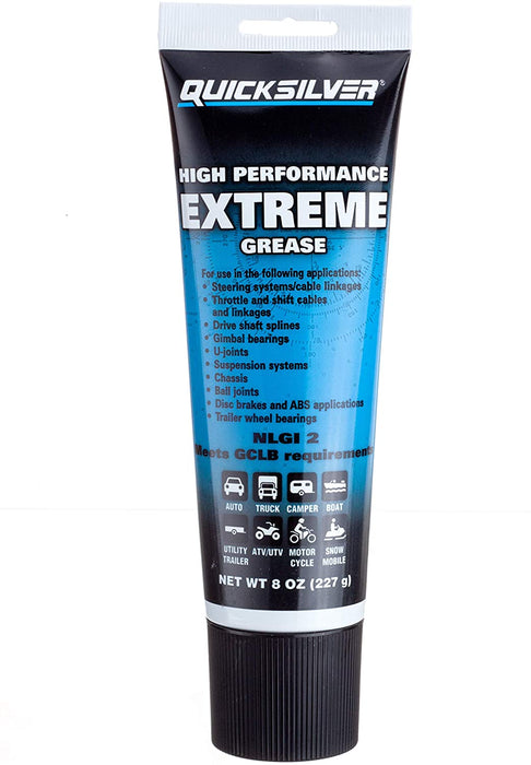 Quicksilver 8M0071838 High Performance Multi-Purpose Extreme NLGI 2 Marine Grease, 8-Ounce Tube