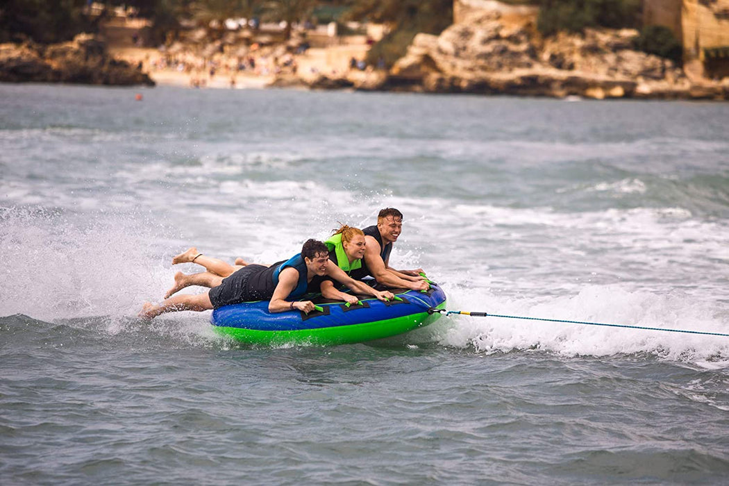 Jobe Tornado 3 Person Towable - Blue - Unisex - A Tornado is Coming - 6 Handles with Neoprene Knuckle Guards