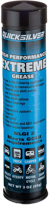 Quicksilver 8M0071837 High Performance Extreme Grease/Lubricant with PTFE, 3-Ounce Cartridges, Pack of 3