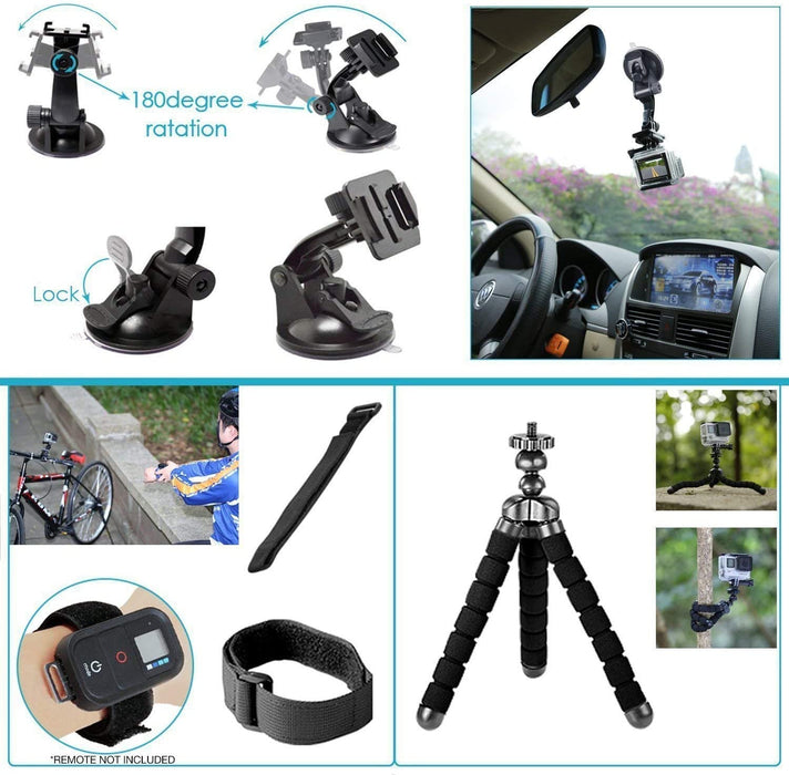 GoPro HERO8 Black + SanDisk Extreme 32GB Memory Card + Hard Case + Card Reader + Chest Strap Mount + Head Strap Mount + Flexible Tripod + Monopod + Floating Handle + Hero 8 Best Value Bundle