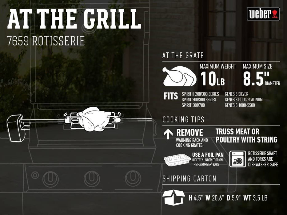 Weber 7659 Spirit Rotisserie Grill Accessory