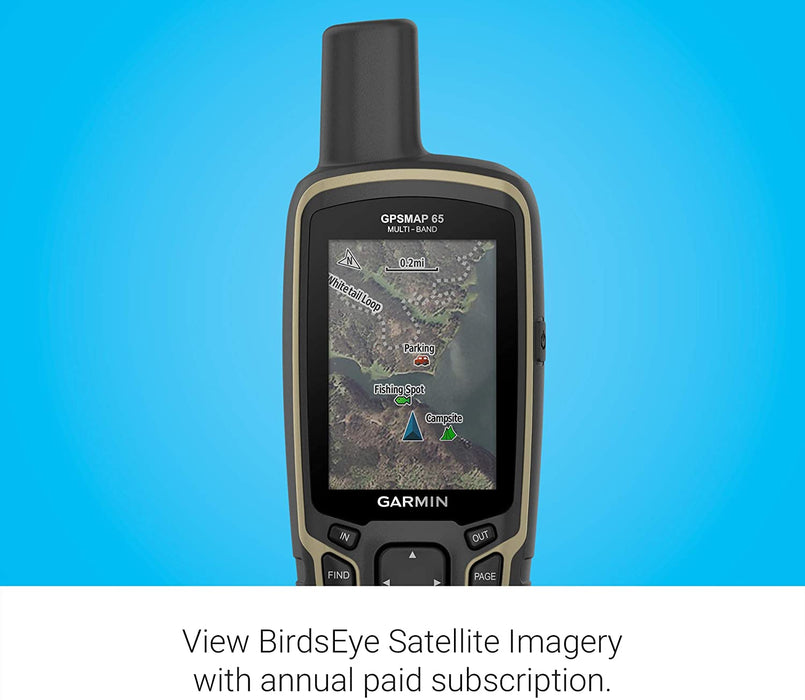Garmin GPSMAP 65s, Button-Operated Handheld with Altimeter and Compass, Expanded Satellite Support and Multi-Band Technology