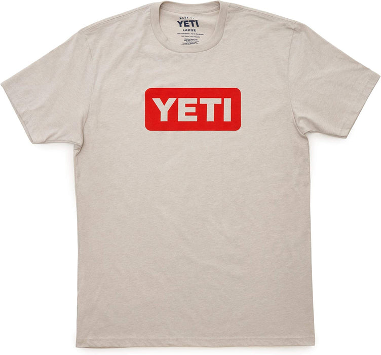 YETI Men's Logo Badge T-Shirt(Sand,X-Large)