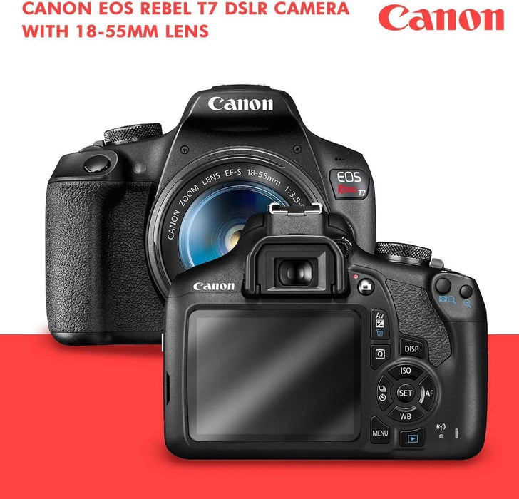 Canon T7 EOS Rebel DSLR Camera with EF-S 18-55mm f/3.5-5.6 is II and 55-250mm f4-5.6 is STM Lenses + 64GB SD Card Platinum Bundle