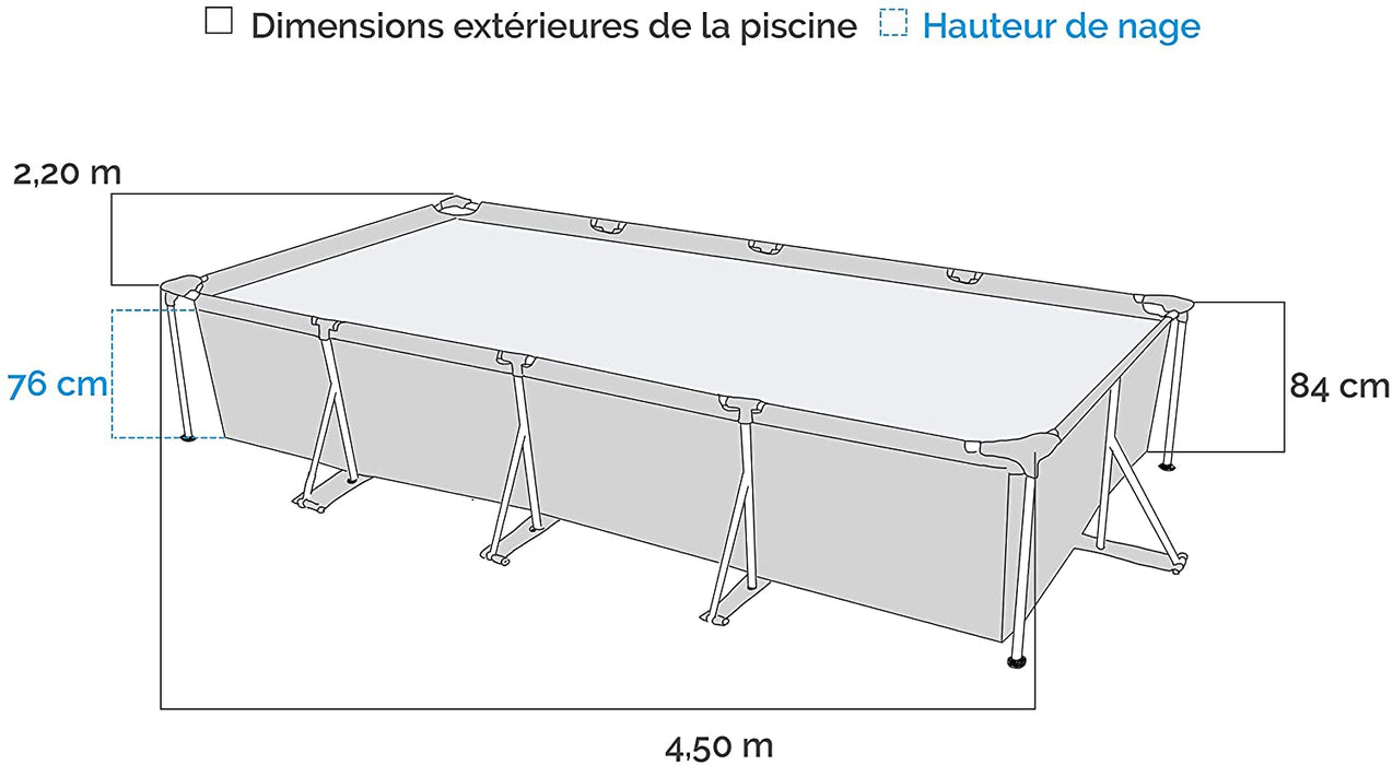 Intex 86" x 23" Rectangular Frame Above Ground Outdoor Child Safe Splash Swimming Pool
