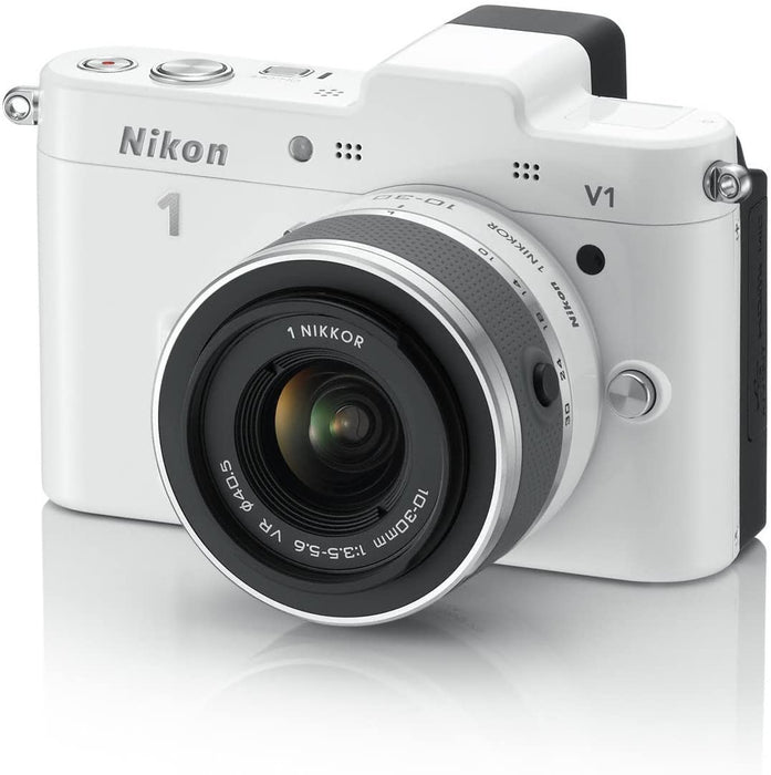 Nikon 1 V1 10.1 MP HD Digital Camera with 10-30mm VR 1 NIKKOR Lens (White)