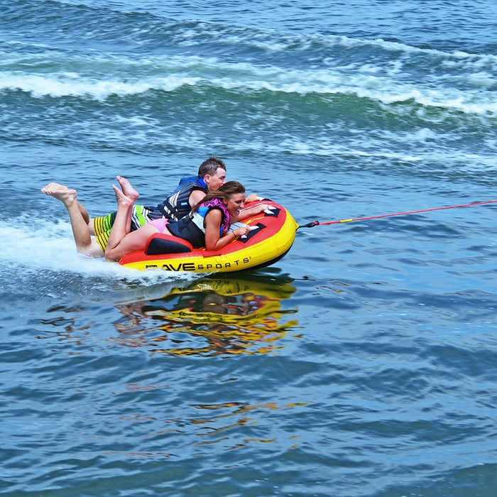 RAVE Sports Blue Angel Inflatable 2 Person Rider Towable Boat Water Tube Raft