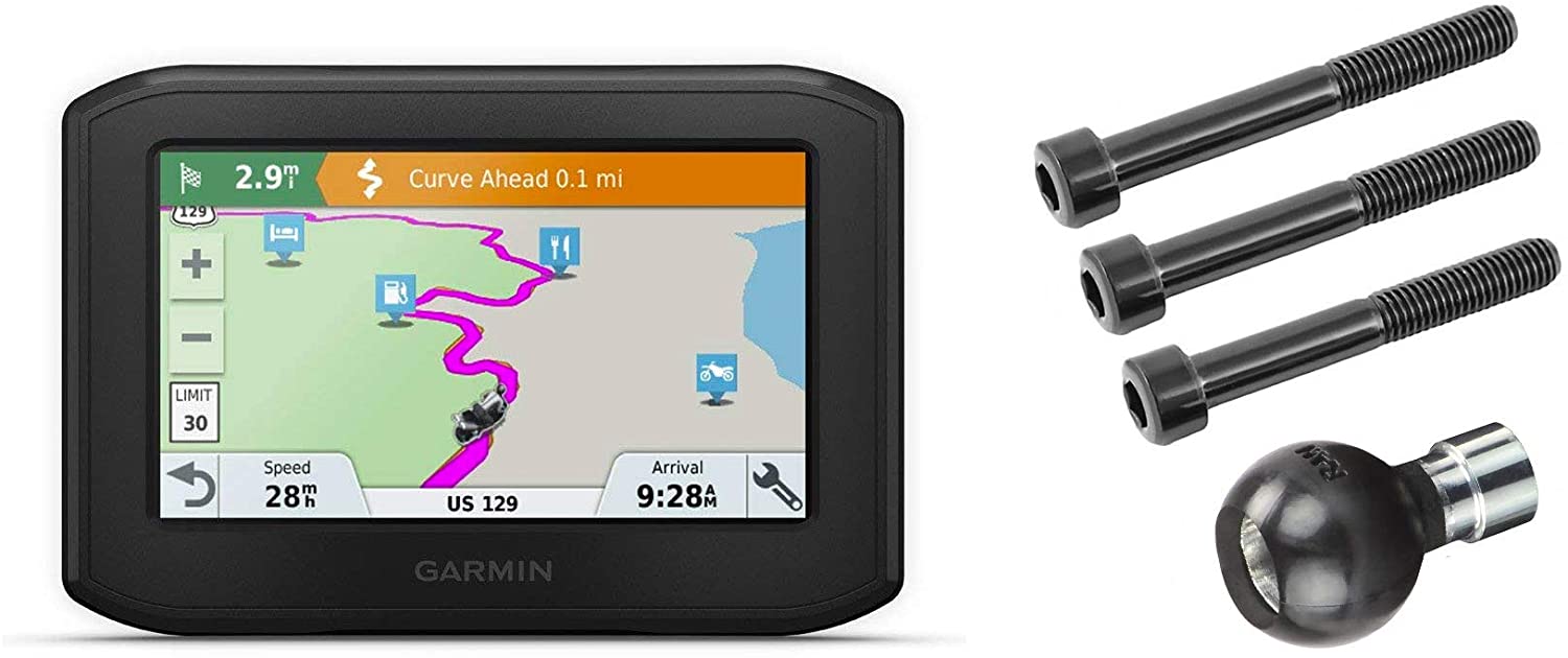 Garmin Zumo 396 LMT-S, Motorcycle GPS with RAM-B-367U Motorcycle Handlebar Clamp Mount 010-02019-00