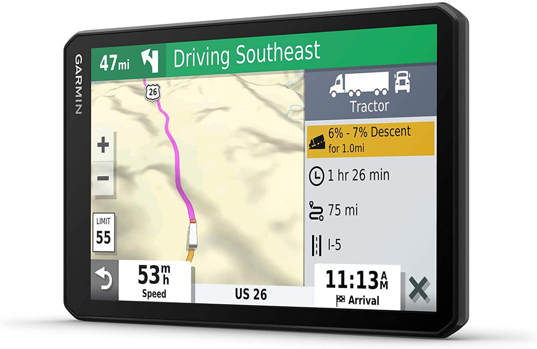 Garmin dezl OTR700, 7-inch GPS Truck Navigator, Easy-to-Read Touchscreen Display, Custom Truck Routing and Load-to-Dock Guidance