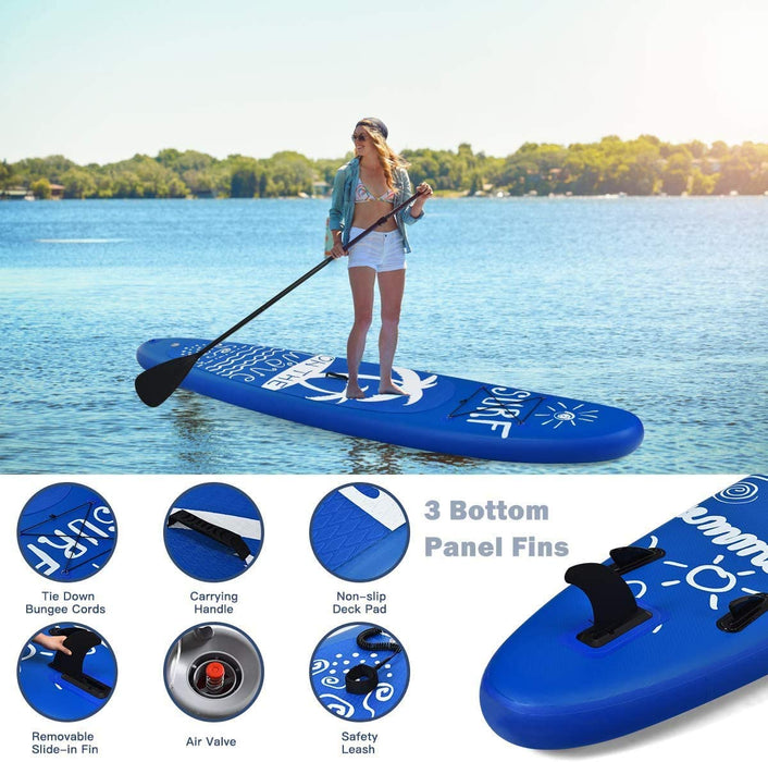 Goplus 9.8'/10'/11' Inflatable Stand Up Paddle Board, 6.5” Thick SUP with Premium Accessories and Carry Bag, Wide Stance, Bottom Fin for Paddling, Surf Control, Non-Slip Deck