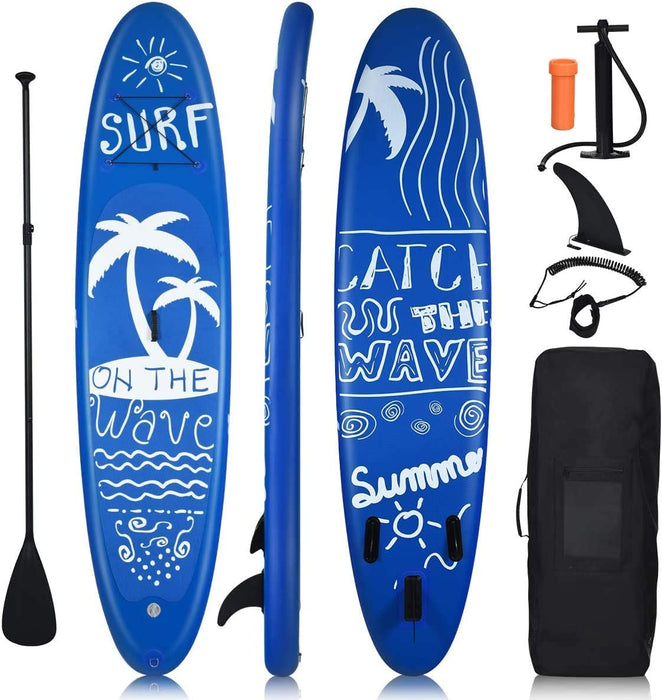 Goplus 9.8'/10'/11' Inflatable Stand Up Paddle Board, 6.5” Thick SUP with Premium Accessories and Carry Bag, Wide Stance, Bottom Fin for Paddling, Surf Control, Non-Slip Deck