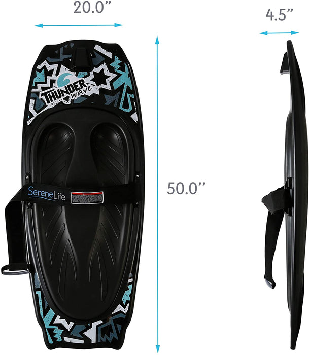 SereneLife Water Sport Kneeboard with Hook for Kids & Adults, Kneeboard with Strap for Boating, Waterboarding, Kneeling Boogie Boarding