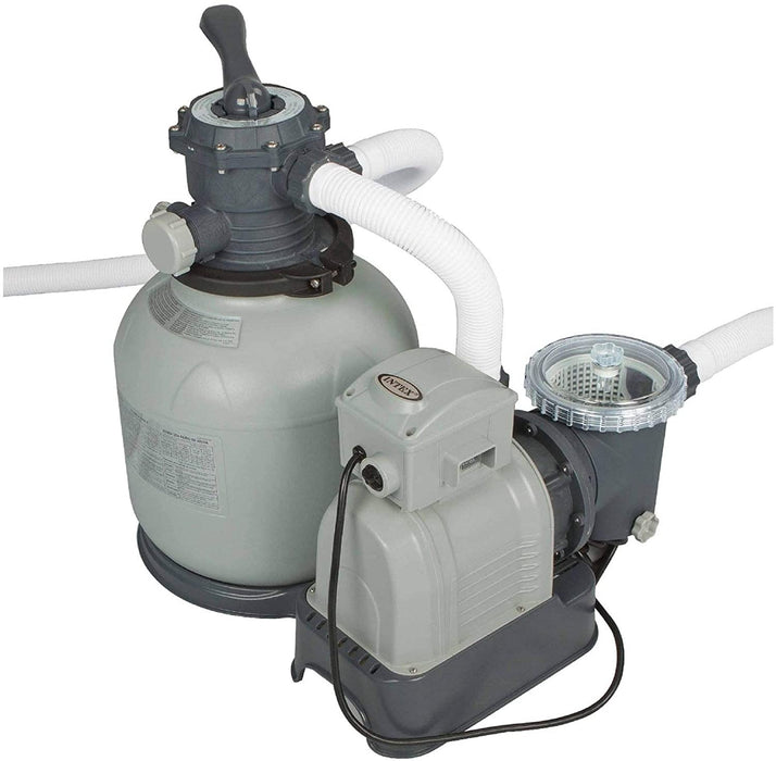 Intex 32ft X 16ft X 52in Ultra Frame Rectangular Pool Set with Sand Filter Pump, Ladder, Ground Cloth and Pool Cover