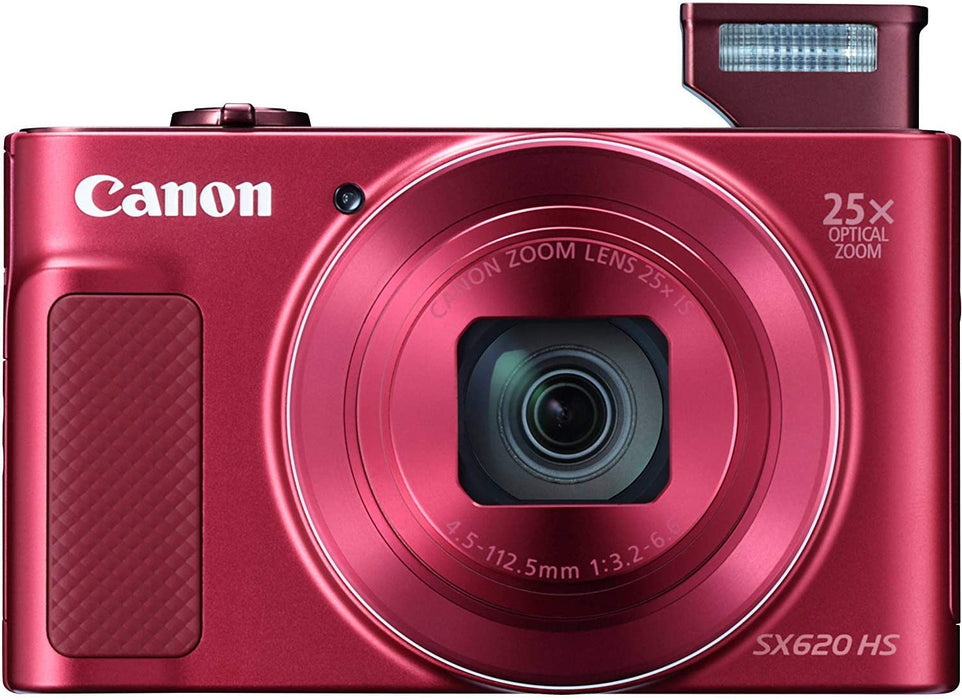 Canon PowerShot SX620 HS Digital Camera (Red) along with 16GB, Deluxe Accessory Bundle and Cleaning Kit