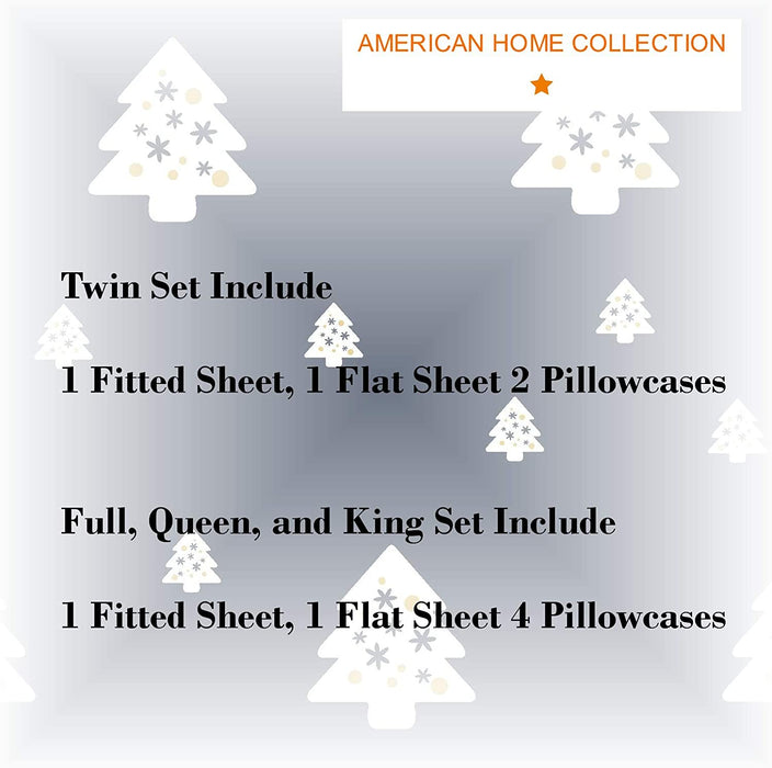 American Home Collection Deluxe 6 Piece Printed Sheet Set of Brushed Fabric, Deep Pocket Wrinkle Resistant - Hypoallergenic (Twin