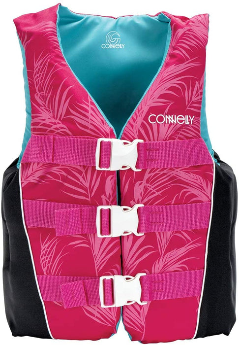 Connelly Coast Guard Approved Nylon Teen Water Sport Lake Boating Swimming Life Jacket PFD Vest, Pink