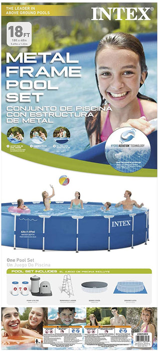 Intex 15ft x 48in Metal Frame Pool Set with Filter Pump, Ladder