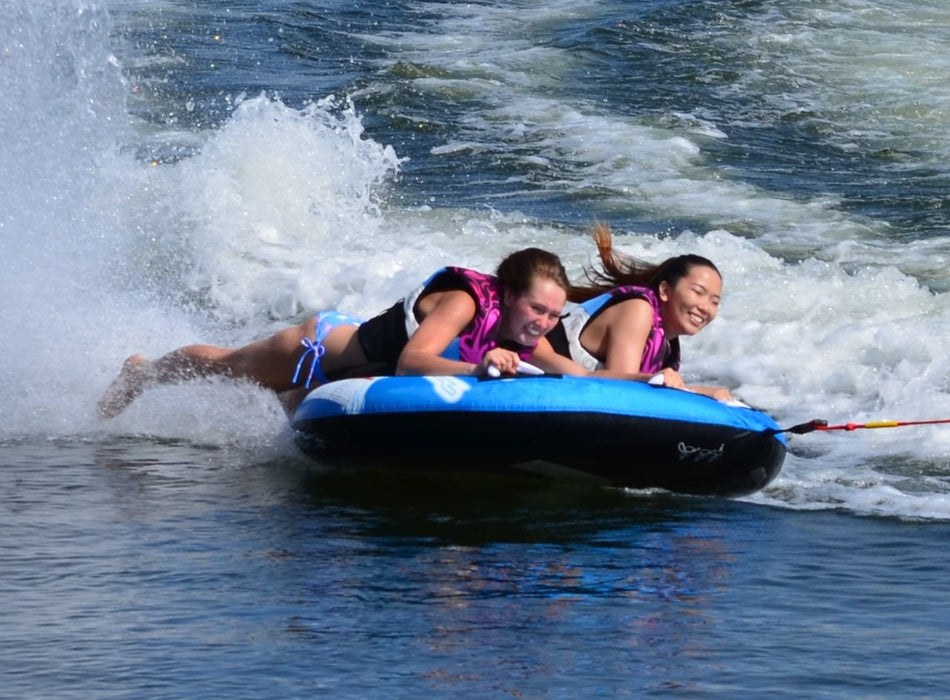 RAVE Sports Storm Boat Towable Tube for 1-2 Riders, Blue, 54" x 9"
