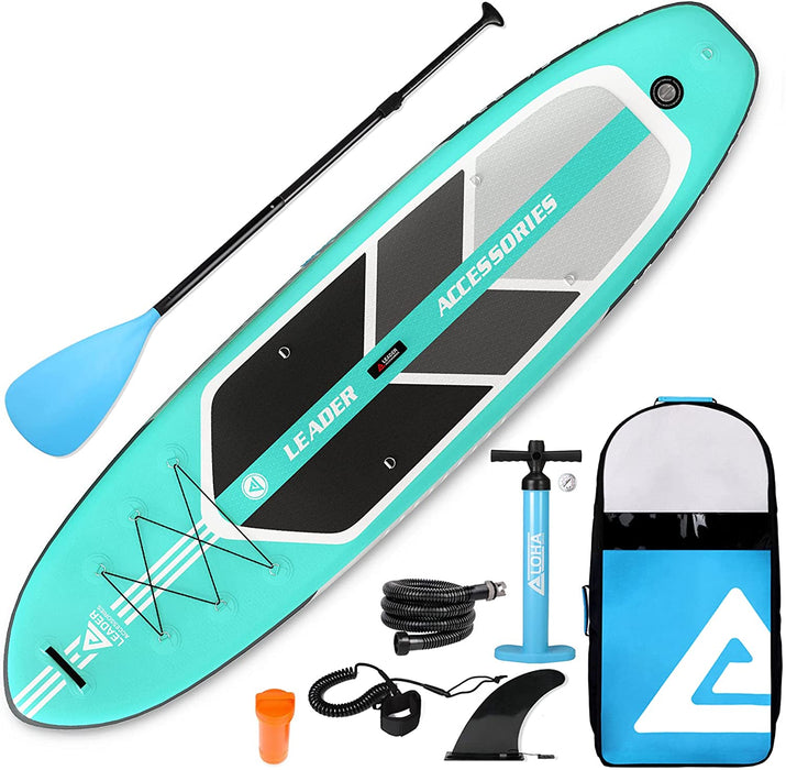 Leader Accessories 10'6" Inflatable Stand Up Paddleboard with Fins (6" Thick) Includes Adjustable Paddle,Kayak Leash,ISUP Backpack, Non-Slip Deck