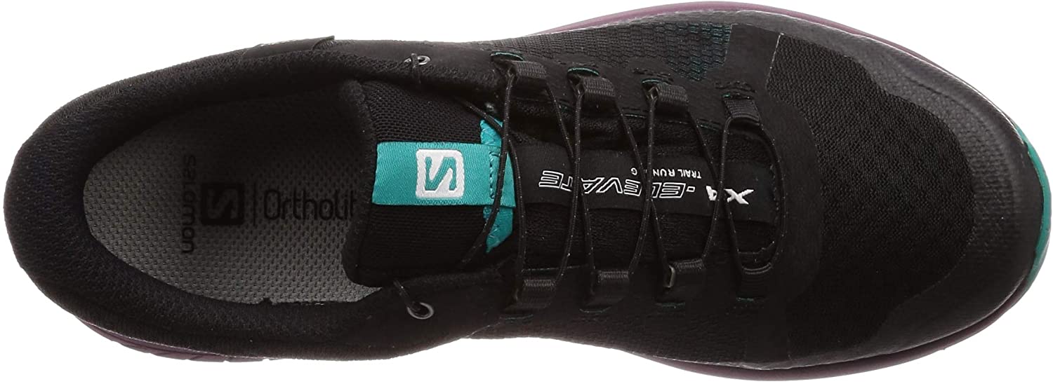 Salomon Women's XA Elevate GTX Trail Running Shoe, Black/Potent Purple/Tropical Green