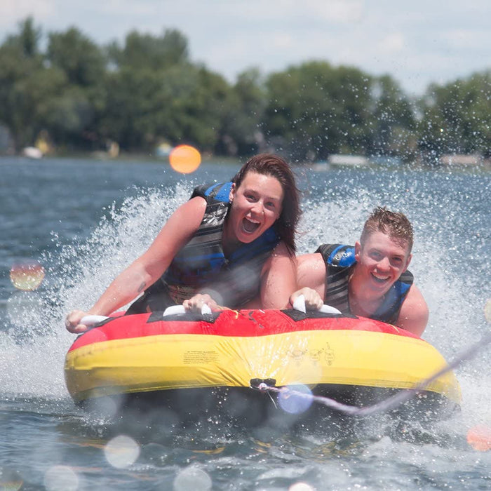 RAVE Sports Blue Angel Inflatable 2 Person Rider Towable Boat Water Tube Raft
