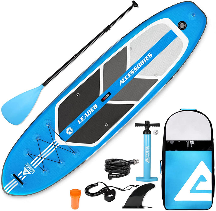 Leader Accessories 10'6" Inflatable Stand Up Paddleboard with Fins (6" Thick) Includes Adjustable Paddle,Kayak Leash,ISUP Backpack, Non-Slip Deck