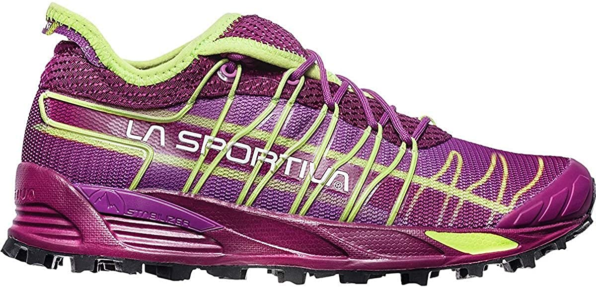 La Sportiva Women's Mutant Backcountry Trail Running Shoe, Plum/AppleGreen, 39