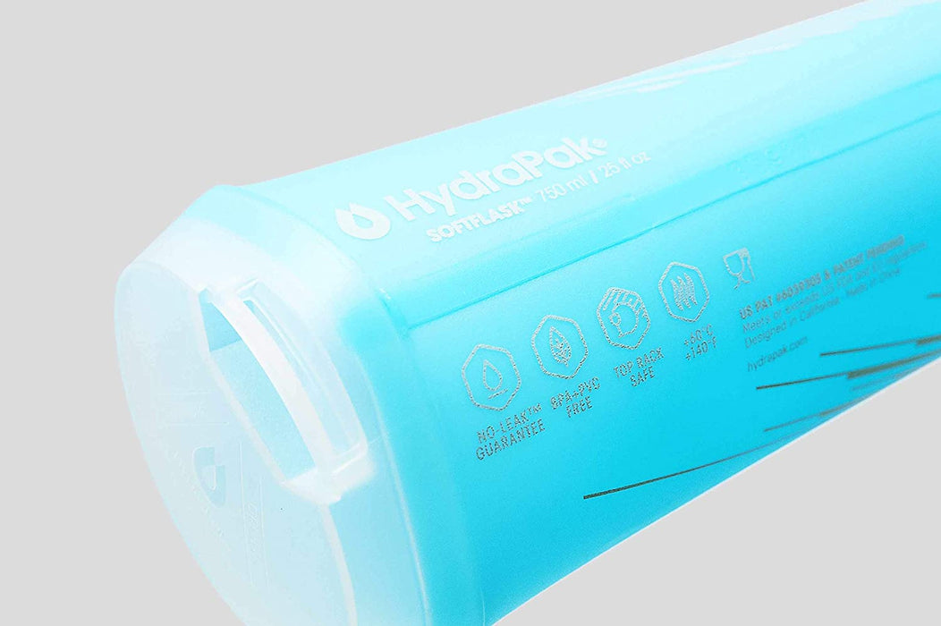Hydrapak SoftFlask - Lightweight Handheld Running & Hiking Collapsible Water Bottle - (750 or 500 ml)