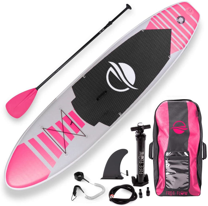 SereneLife Premium Inflatable Stand Up Paddle Board (6 Inches Thick) with SUP Accessories & Carry Bag | Wide Stance, Bottom Fin for Paddling, Surf Control