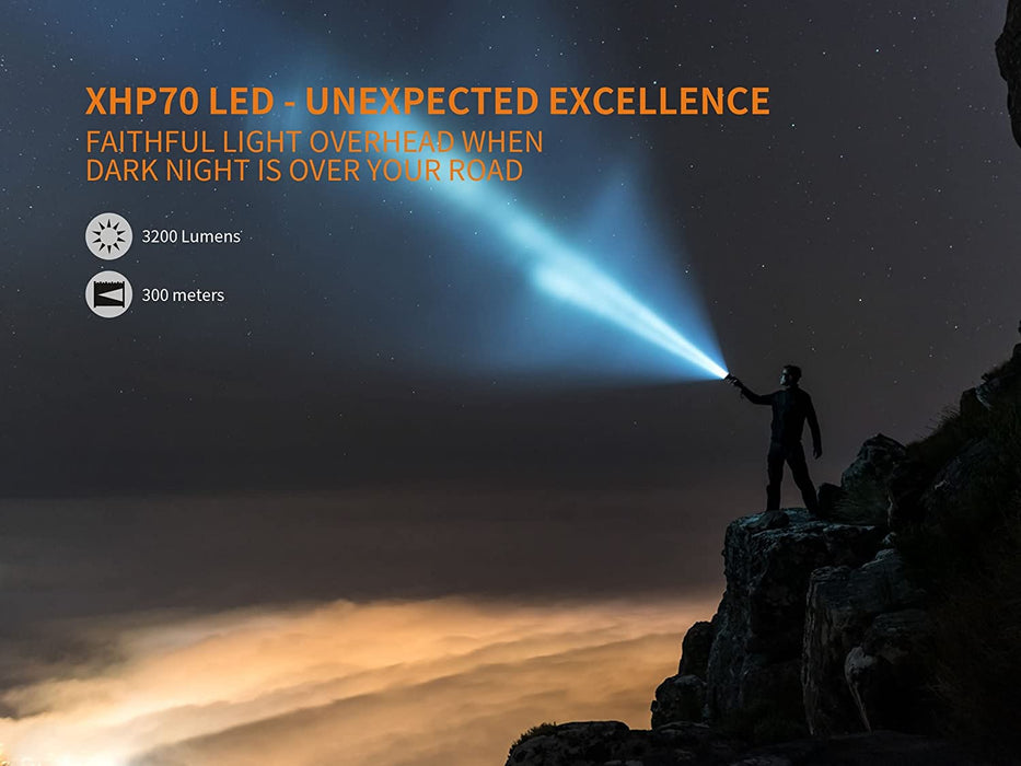 Fenix TK35 Ultimate Edition 2018 3200 Lumens Rechargeable LED Flashlight w/2x Fenix 3500mAh Rechargeable Batteries and Lumen Tactical Battery Organizer