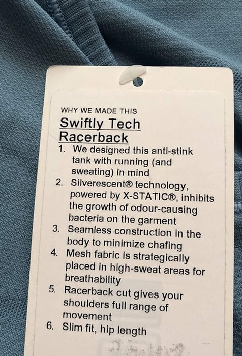 Lululemon Swiftly TECH Racerback - CCDB/CCDB (Size 12)