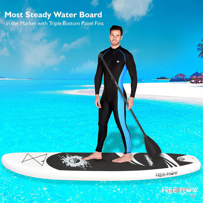 SereneLife Premium Inflatable Stand Up Paddle Board (6 Inches Thick) with SUP Accessories & Carry Bag | Wide Stance, Bottom Fin for Paddling, Surf Control