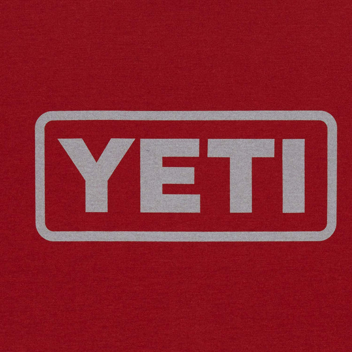 YETI Unisex Logo Badge Short Sleeve T-Shirt, Cardinal, Small